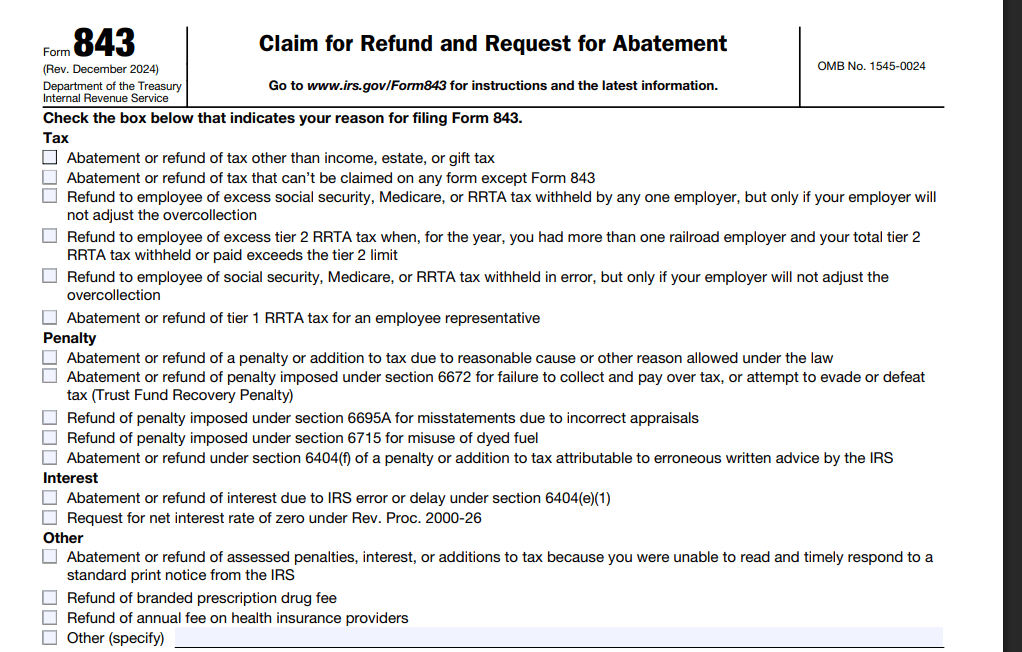 Form 843 claim for refund FICA Social Security Medicare F-1 student